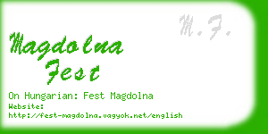 magdolna fest business card